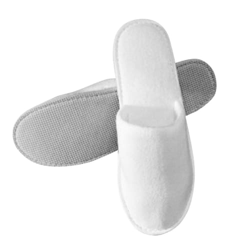 Slipper Closed Toe, Medium, White